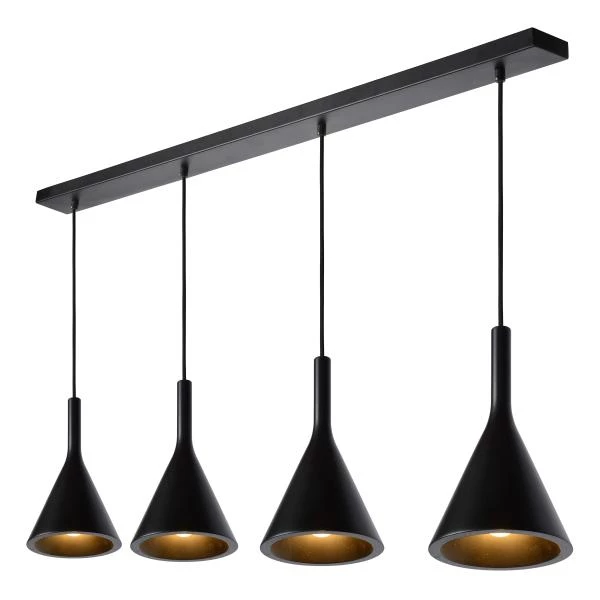 Lucide GIPSY - Pendant light - 4xE27 - Black - detail 3